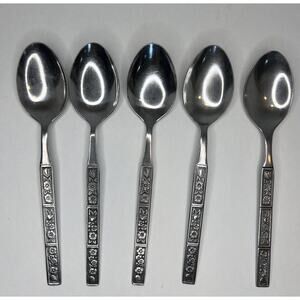 Oneida Northland SPRING FEVER Stainless Silverware Flatware 5 Teaspoons Korea